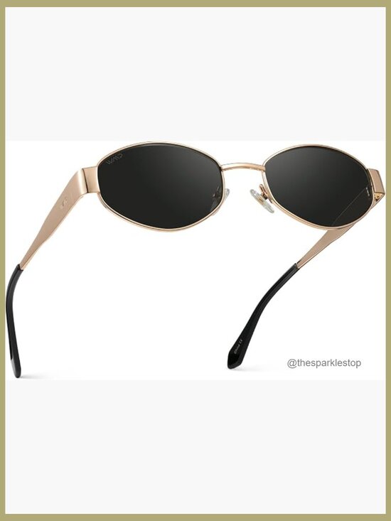 Retro Oval Sunglasses - Trendy Small Frame Stainless Steel UV Protection main image 4